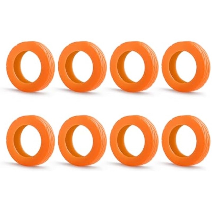 Set 8 huse protectie roti troler silicon, antizgomot, rezistente uzura, 2-2.4 inch