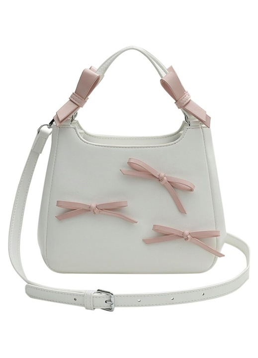 Geanta dama mica fundita, umar si crossbody, alb, 20x10x18cm