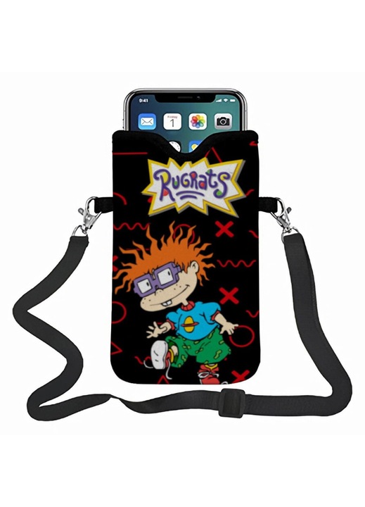 Kisméretű crossbody válltáska, Rugrats modell, többszínű, állítható, telefonhoz és kiegészítőkhöz
