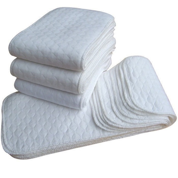 Set 5 scutece textile reutilizabile, unisex, 32x12cm, reglabil, lavabil