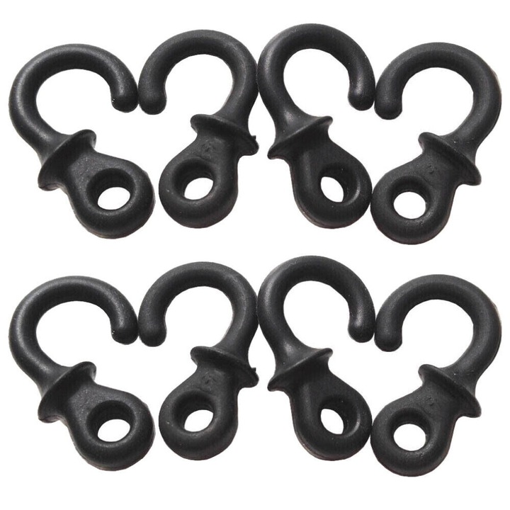 Set 8 amortizoare cauciuc pentru corzi arc compus, negru rosu, 3.2cm