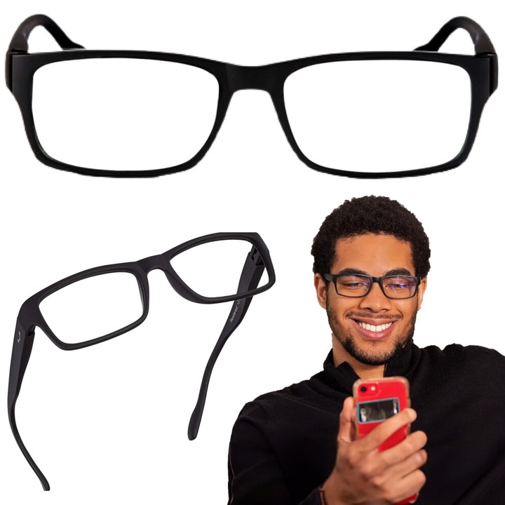Ochelari de citit, 275, protectie lumina albastra, negru, usori