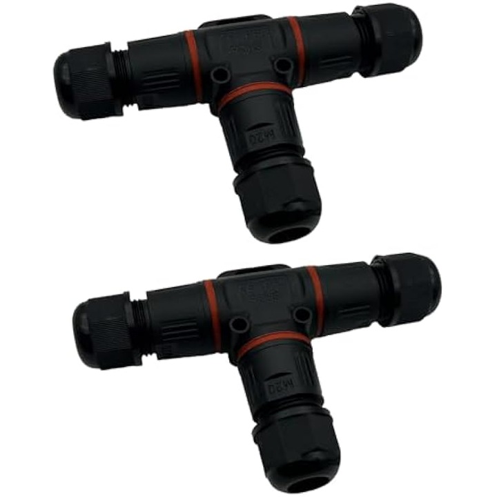 Cutie de jonctiune T, 3 canale, rezistenta la apa IP68, negru, 3-12mm