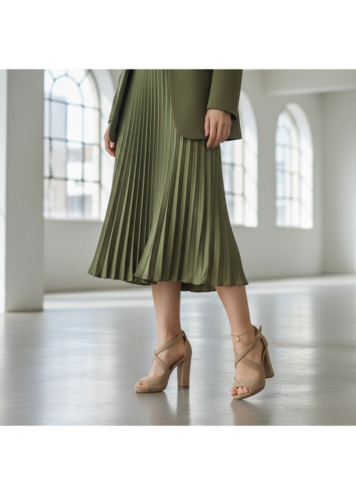 Sandale elegante cu toc 2350bej 126958, Bej