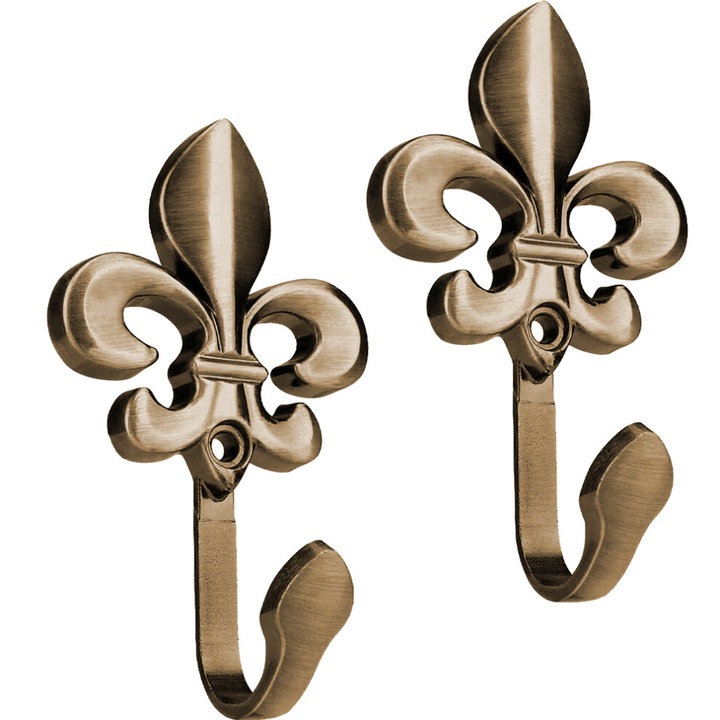 Cuiere metalice vintage, rezistente, usor de montat, maro, 10x5cm