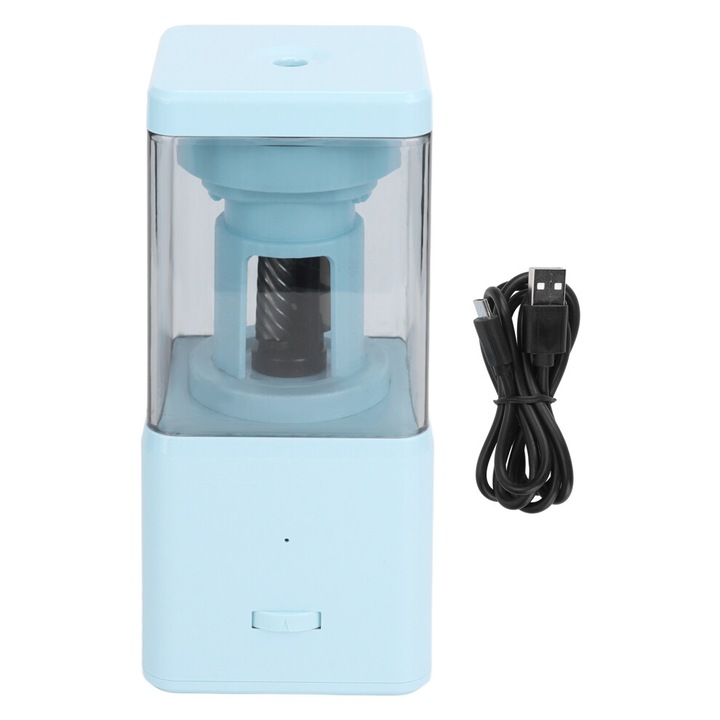 Ascutitoare electrica creioane, auto-stop, USB si baterii, compacta, neagra