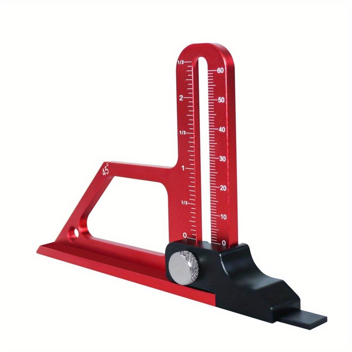 Rigla de masurare adancime freza aluminiu 0-60mm negru-rosu