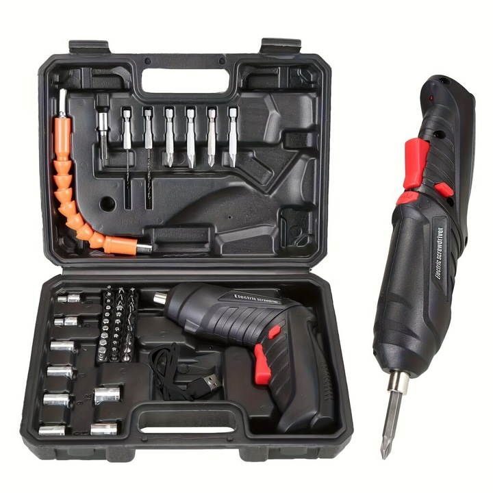 Mini elektromos csavarhúzó készlet, 45 bit, USB, kompakt