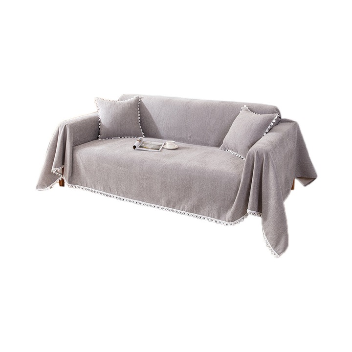 Husa canapea universala chenille antiderapanta protectie animale multicolor 180x200cm
