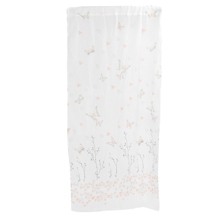 Vintage virágmintás hímzett voile függöny szett, 200x100cm, könnyű és tartós