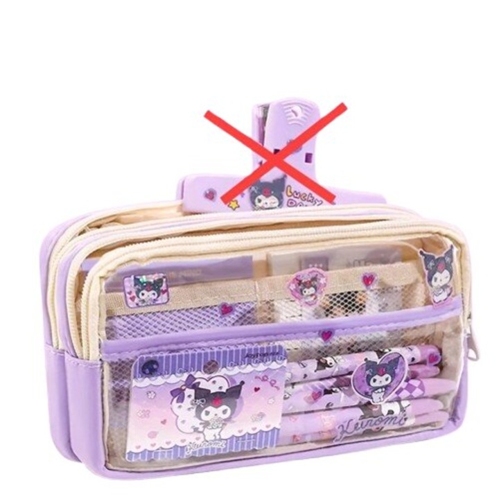 Penar nylon cu Kuromi si Cinnamoroll multicolor compact