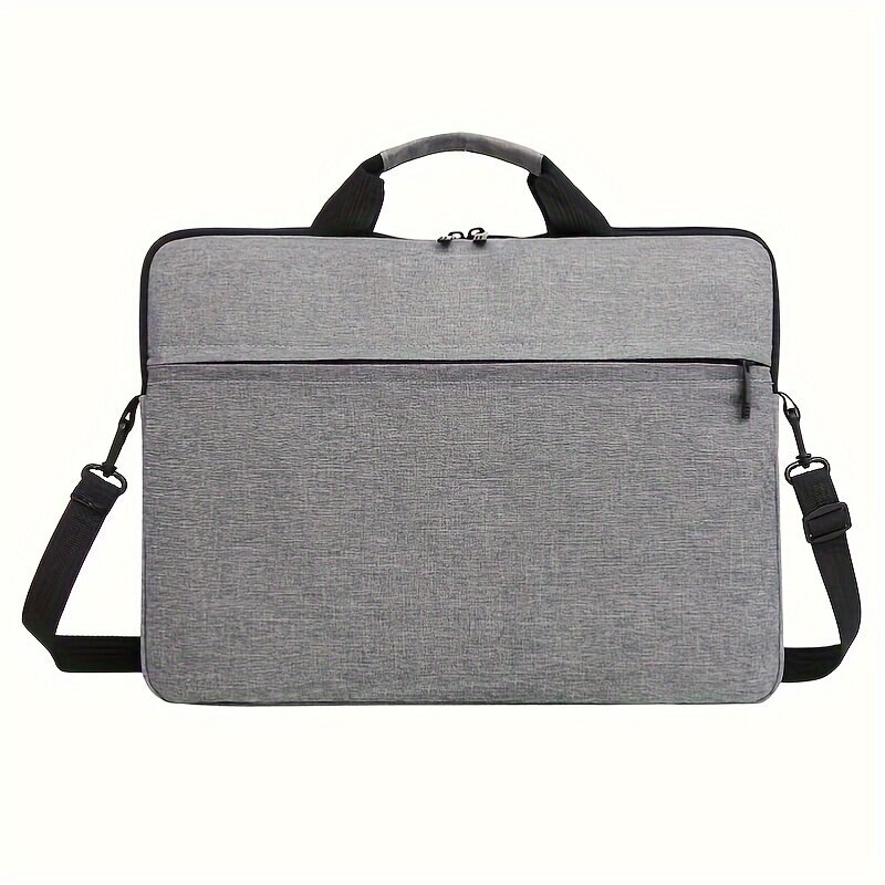Geanta laptop 15.6 inch, poliester, gri, curea reglabila, compartimente multiple