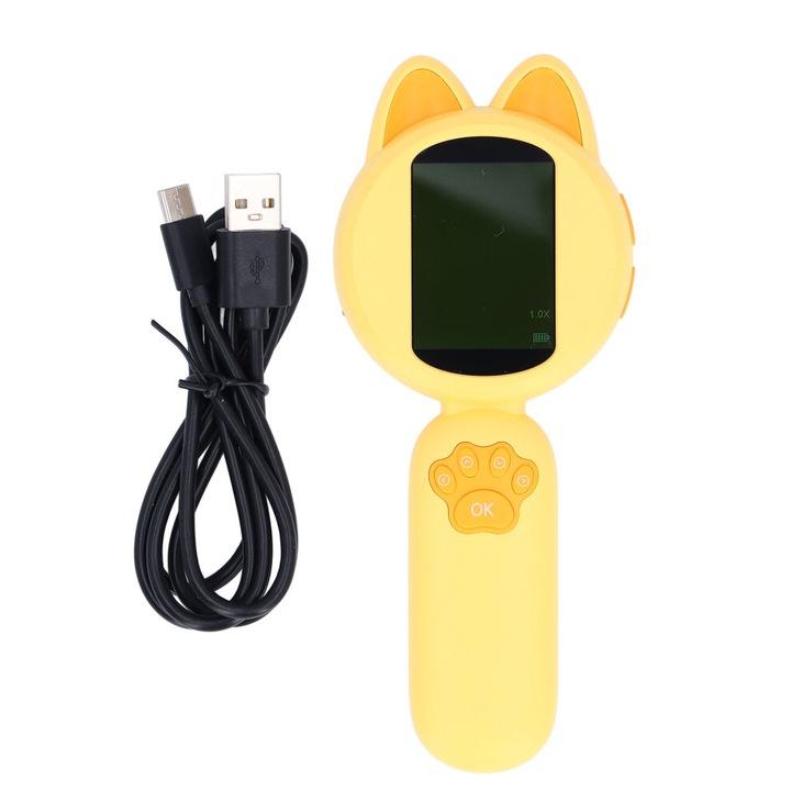 Lupa portabila 2.0 inch cu 8 LED-uri, luminoasa, usoara, manuala, alba