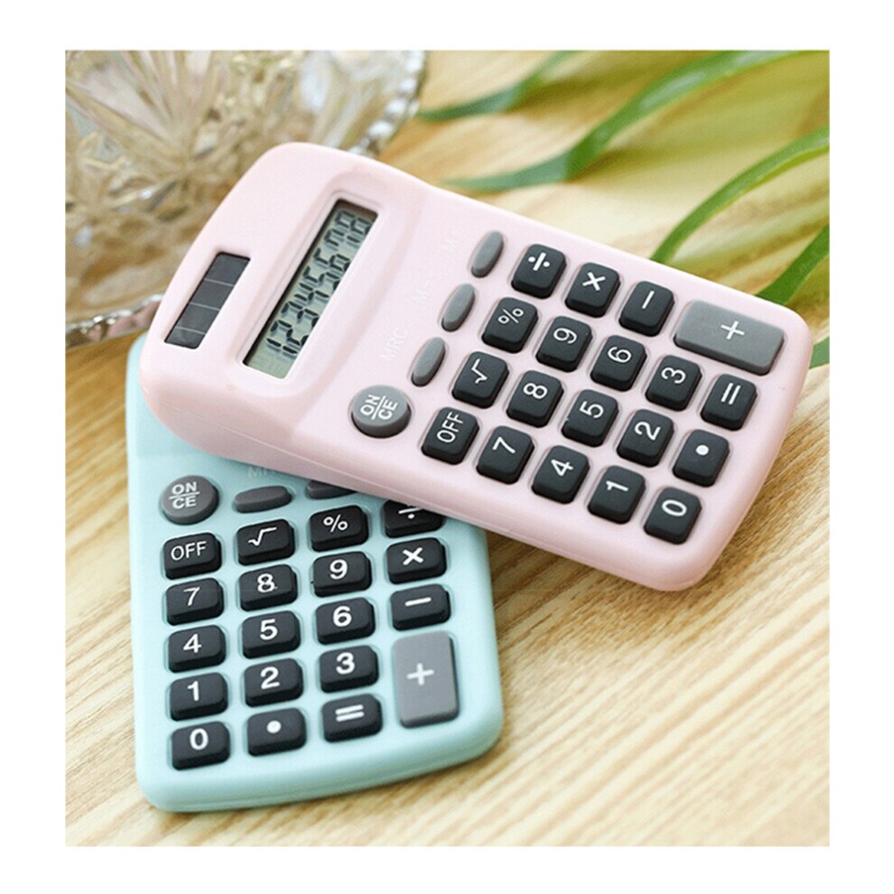 Calculator portabil 8 cifre, dual alimentare, albastru/roz, 12.5x6.3cm ...