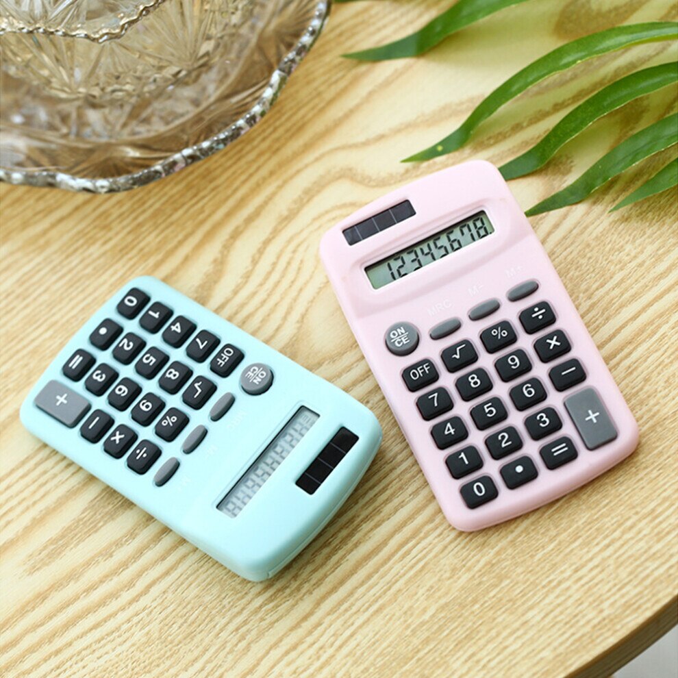 Calculator portabil 8 cifre, dual alimentare, albastru/roz, 12.5x6.3cm ...