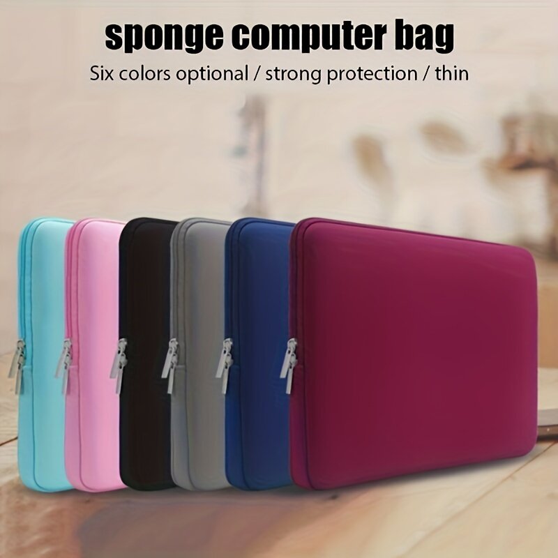 Husa laptop 14 inch, albastru inchis, material durabil, captuseala moale