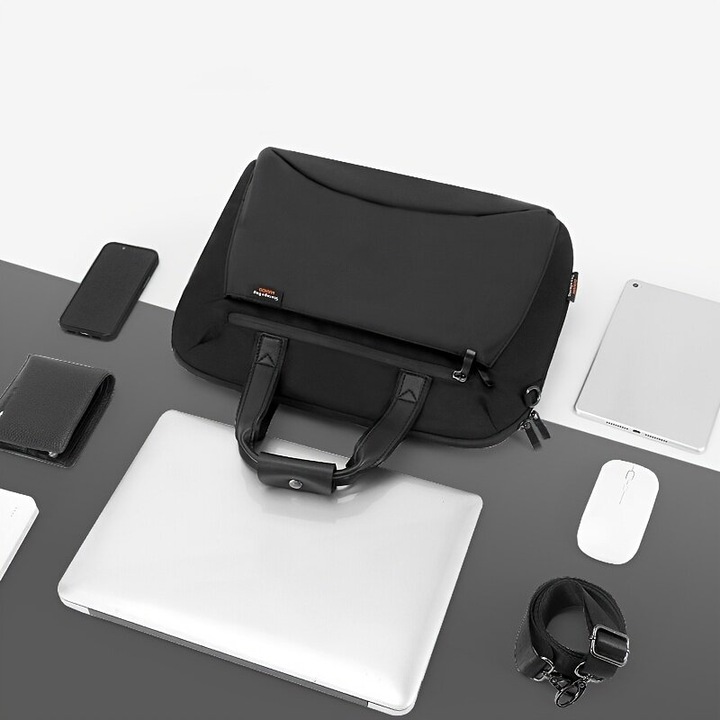Férfi laptop táska 15.6 inch vízálló fekete 40x30x10cm