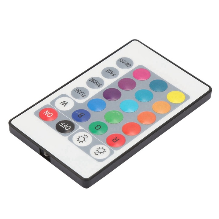 Banda LED USB (benzi LED), RGB cu telecomanda IR 24 taste, Multicolor, 0.5 m
