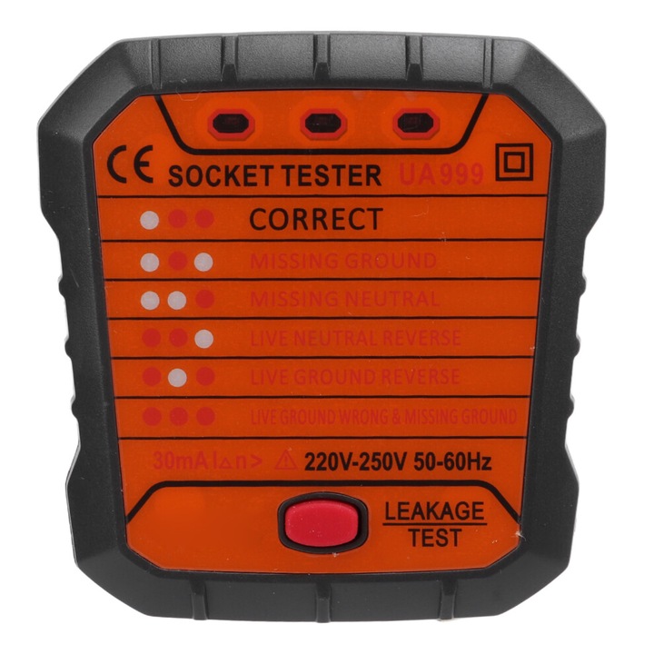 Мултифункционален тестер 220V-250V, ABS, компактен