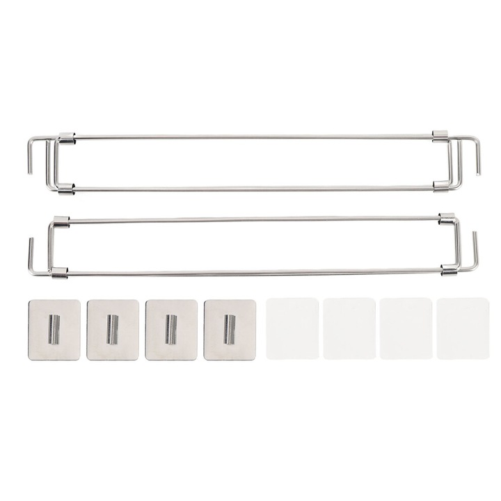Set 2 bare reglabile din otel inoxidabil pentru frigider 31.6x57.5cm
