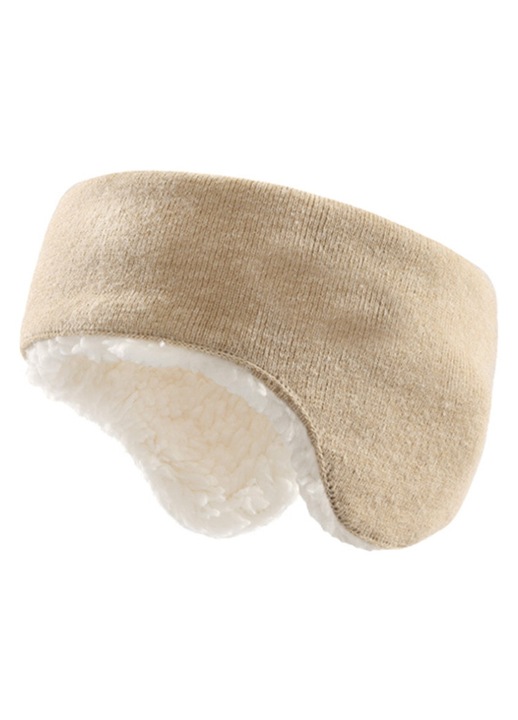 Banderola pentru urechi, calduroasa, fleece si tricot, elastica, negru