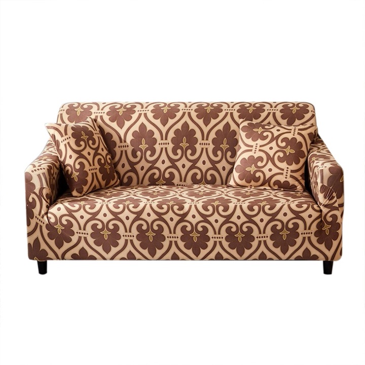 Husa elastica pentru fotoliu cu spatar inalt, jacquard, multicolor, universal