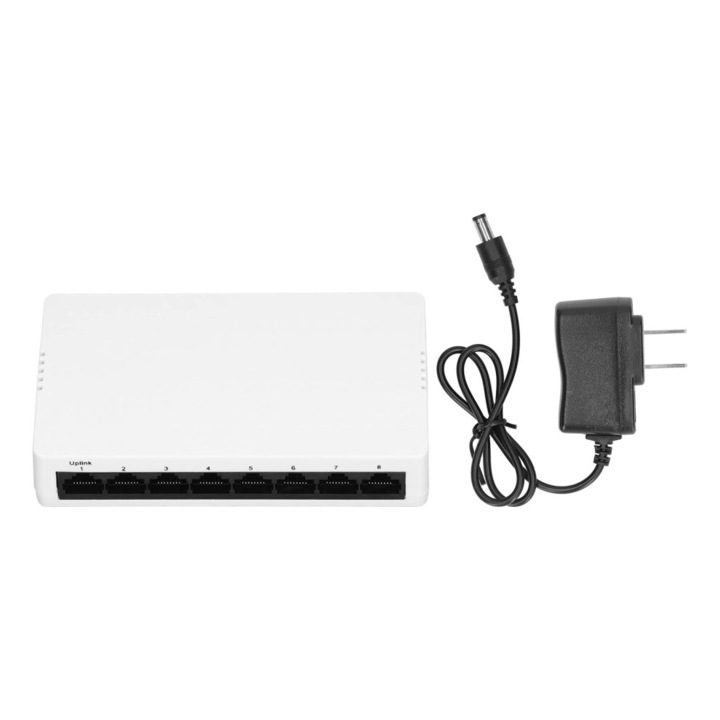 Суич Ethernet 8 порта, висока скорост, безшумен, 100-240V