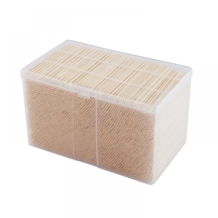 Scobitori din bambus dublu capat, rezistente, netede, naturale, 65mm