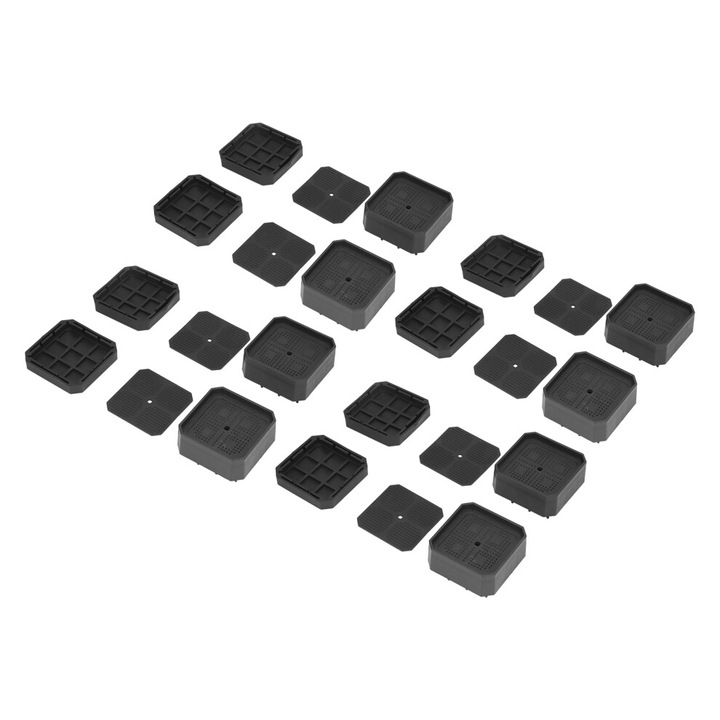 Suport mobilier ridicare pat, rezistent, antiderapant, 1.5 inch, negru, set