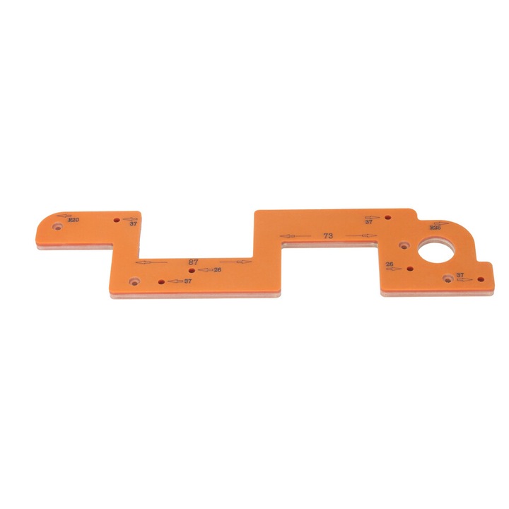 Sablon frezare manere dulap, arc, carton sintetic, 26x37mm