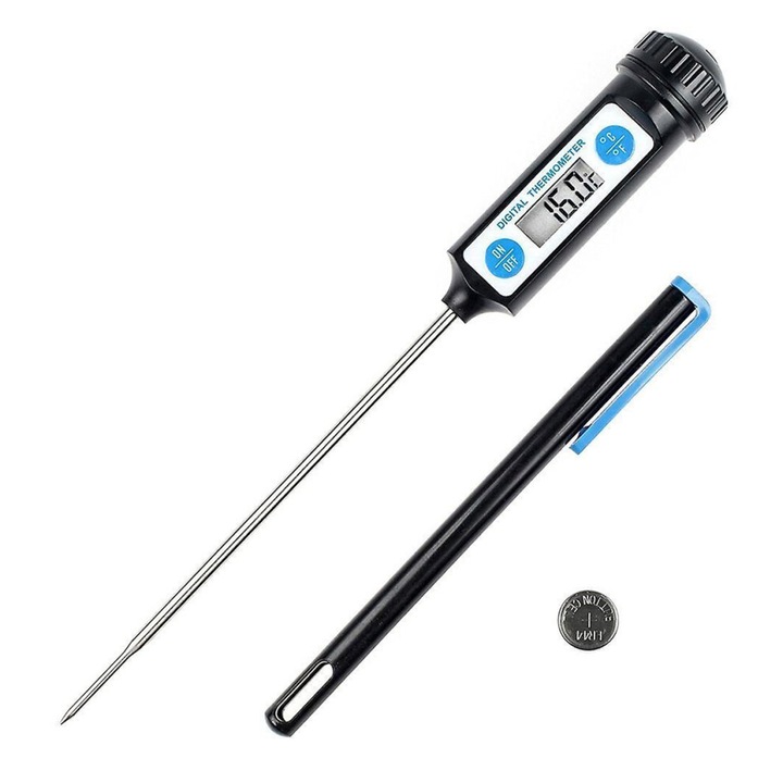 Termometru digital bucatarie, otel inoxidabil, afisaj LCD, gama temperatura -50+300C