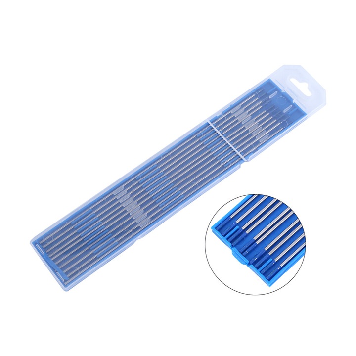 Lantánozott hegesztőelektródák, kék hegy, 1.6x175mm, 10 darabos készlet, műanyag doboz