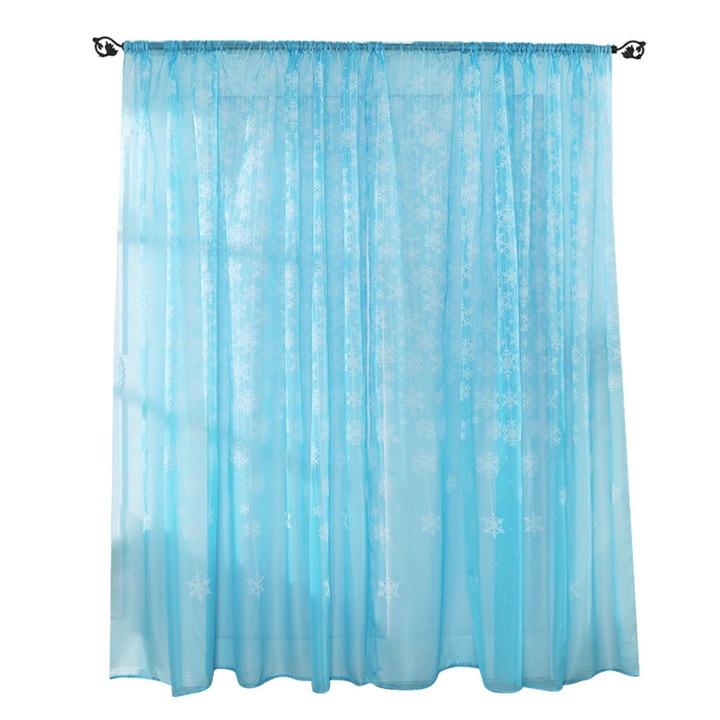 Áttetsző voile poliészter függöny, égszínkék, 140x245cm