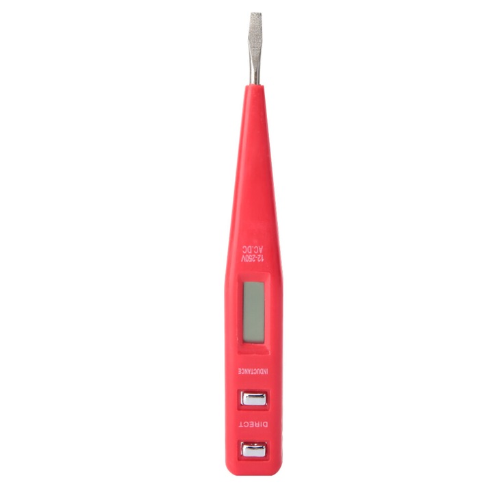 Tester tensiune digital multifunctional, necontact, rosu, 12-250V, 12-55V