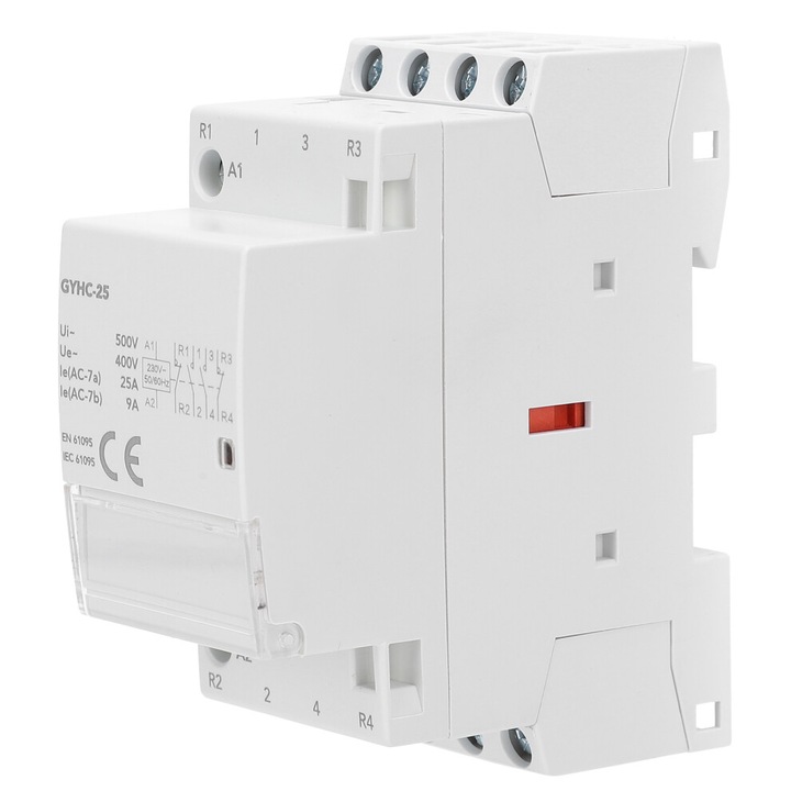 Contactor modular 4P 2NO 2NC alb 25A 50Hz 10x7x5cm