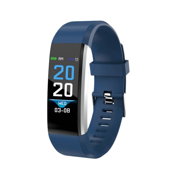Bratara fitness 0.96 inch touchscreen albastru impermeabil monitorizare sanatate