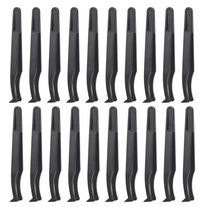 Set 20 pensete anti-statice din fibra de carbon, 93306, negru, 12cm