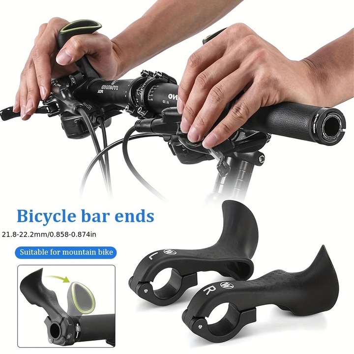 Mansoane ergonomice bicicleta MTB si cursiera, negru
