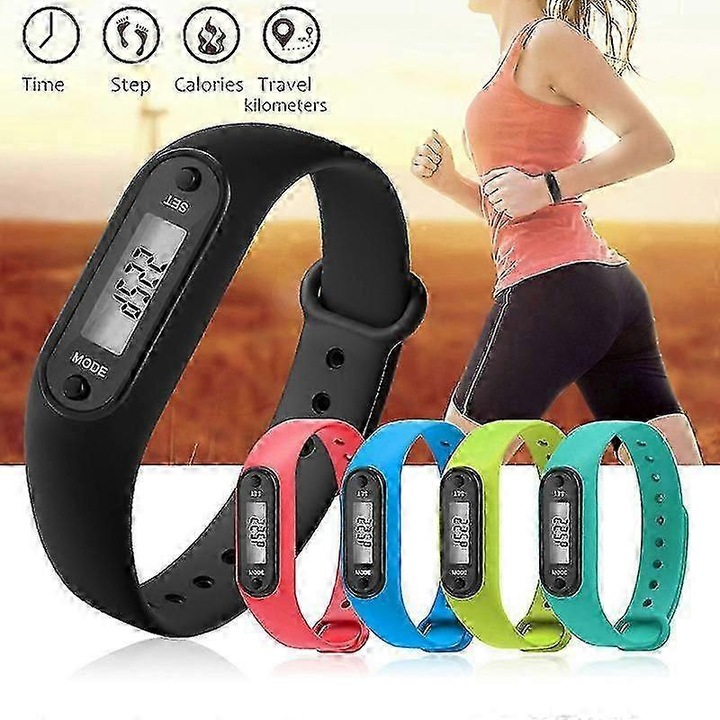 Bratara fitness pedometru digital albastru 4.5x3.4x2.2cm