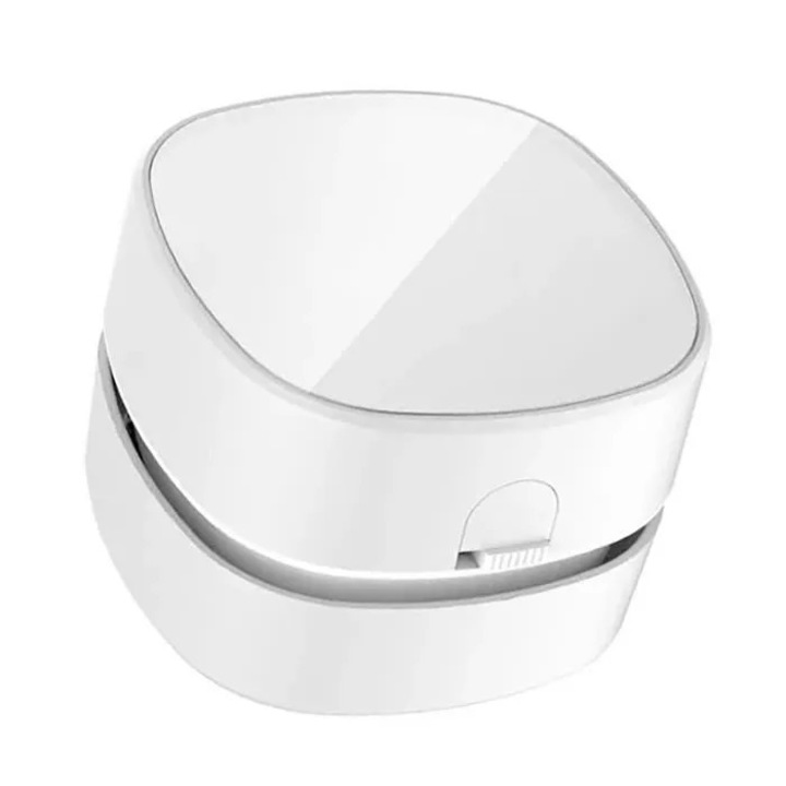 Aspirator de birou portabil fara fir, compact, alb, 90 min autonomie