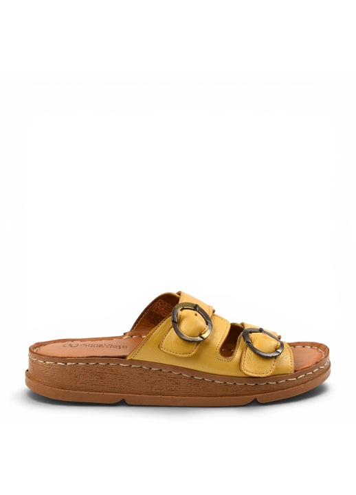 Anna Viotti Papuci Casual D76-613-G - Galben, Piele naturala, Galben, 37