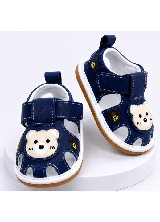 Sandalute bleumarine cu piuitoare - Happy Cute Bear, Bleumarin