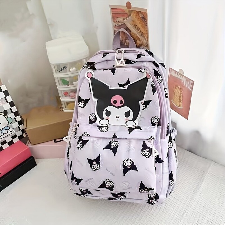 Ghiozdan scolar cu personaje Sanrio multicolor 30x45cm