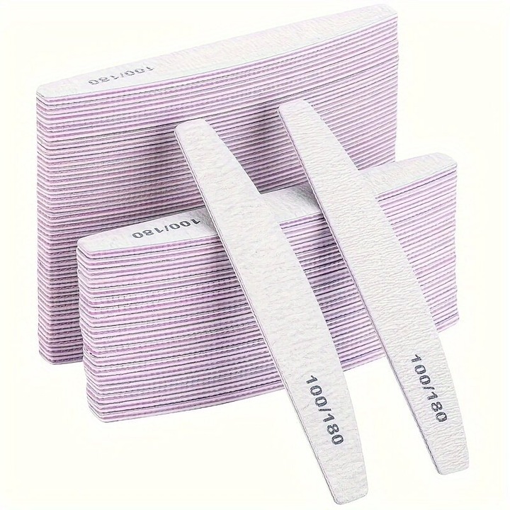 Set 3 pile unghii duble fata 100/180 abraziv emery