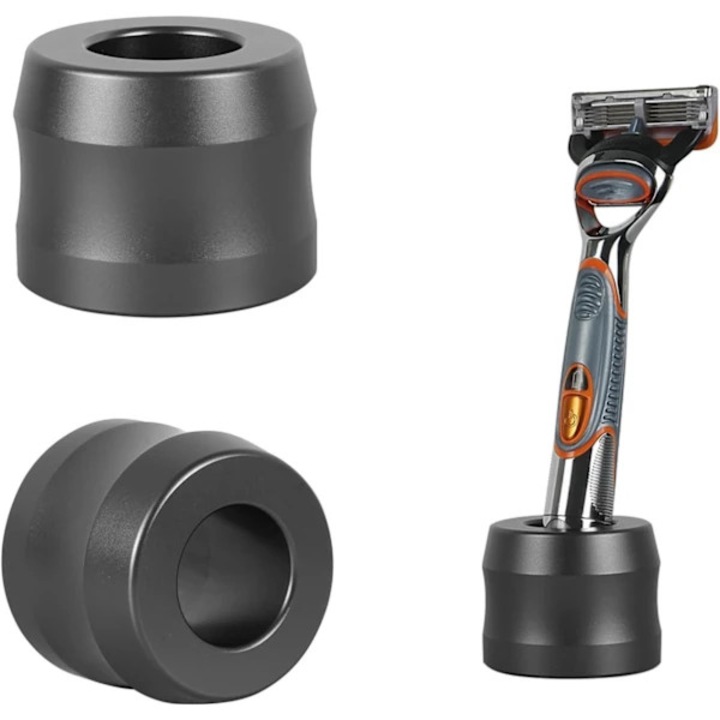 Set 2 suporturi aluminiu pentru aparat ras 4.3x3.5cm argintiu
