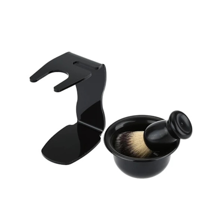 Suport aparat de ras 3-in-1, acril, compact, alb