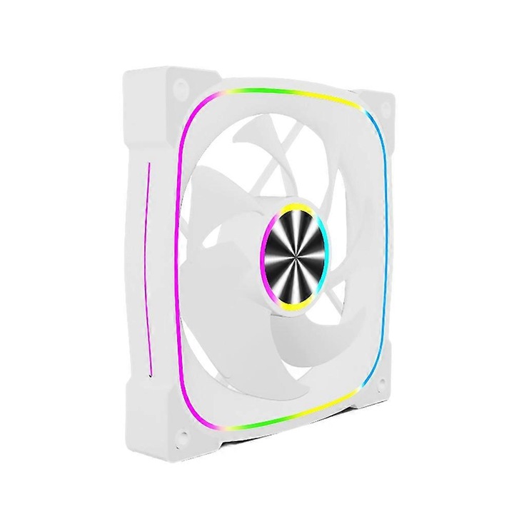 Ventilátor PC ARGB 12cm fehér, hidraulikus csapágy, PWM hőmérséklet-szabályozás