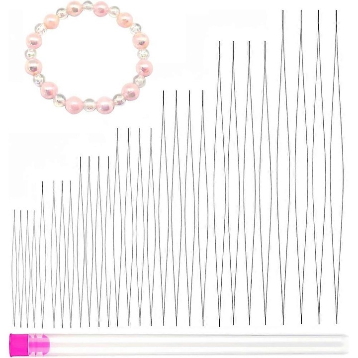 Set ace pentru margele, 7 dimensiuni, metal, multicolor, 12x4.5cm