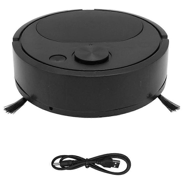 Aspirator robot multifunctional, negru, 30x30x10cm