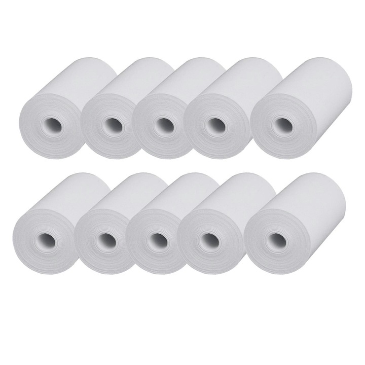 Hordozható hőpapír 57x30mm fehér, 10 tekercses készlet mag nélkül